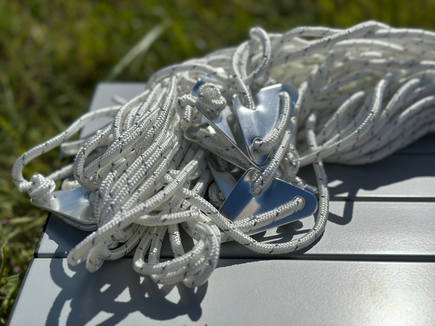 12 Reflective Bell Tent Guy Ropes with Metal Sliders | Heavy-Duty Tent Guy Ropes