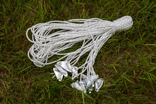 12 Reflective Bell Tent Guy Ropes with Metal Sliders | Heavy-Duty Tent Guy Ropes