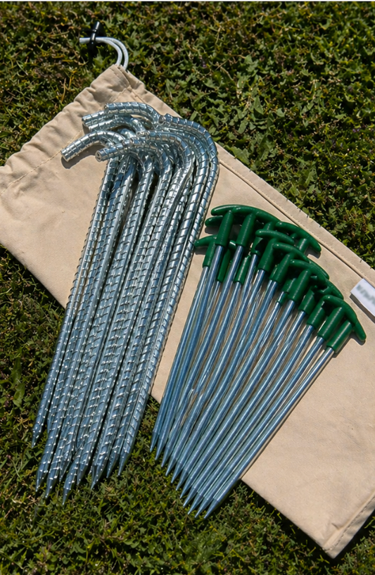 Spare Peg Sets for Bell Tent (14+14 + bag) Rebar & Rock Pegs