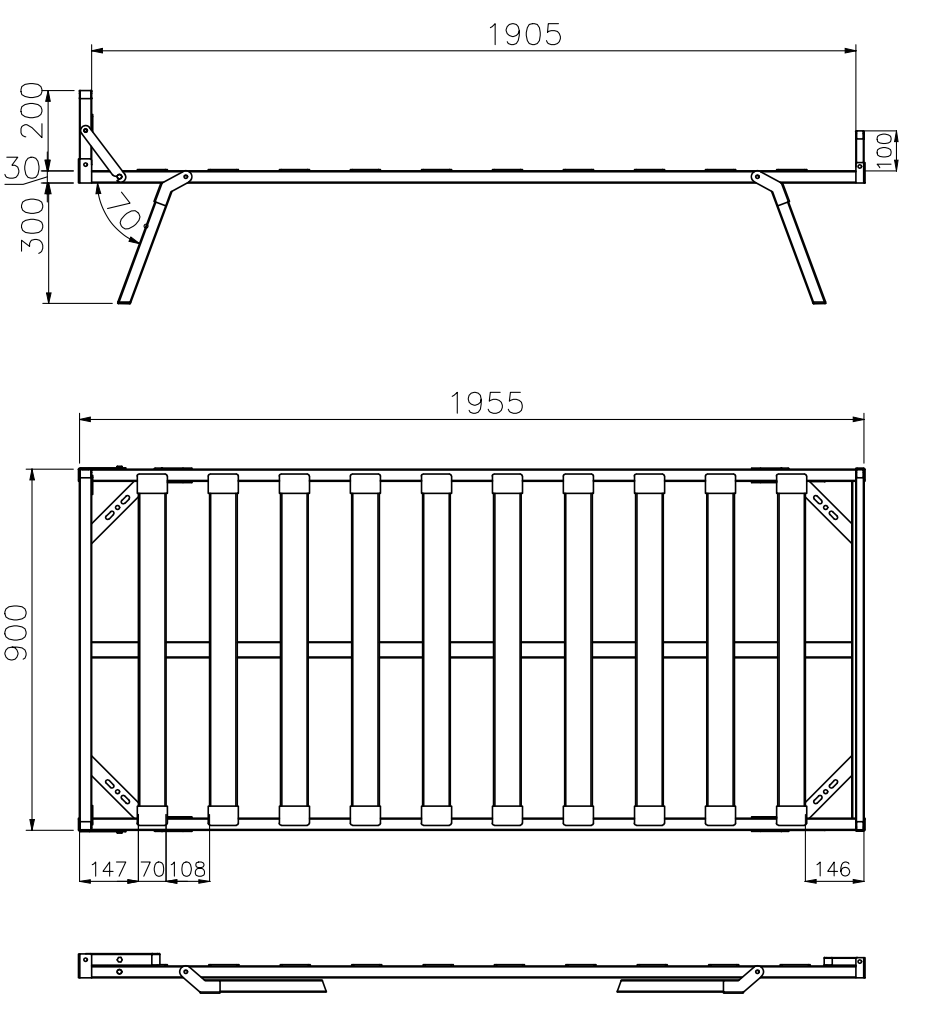 Single Bed Frames with Headboard & Folding Legs – Excellent Condition